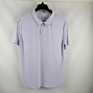 Old Fashioned Shirt Mens Large White Multi S/S Golf Polo